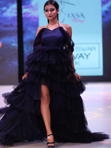 Blue layered dress